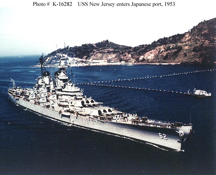 Historical Photograph US Navy Battleship New Jersey BB-62 Korean War  1953  8x10 